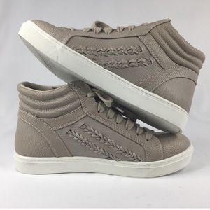 NEW Tan leather high top sneakers